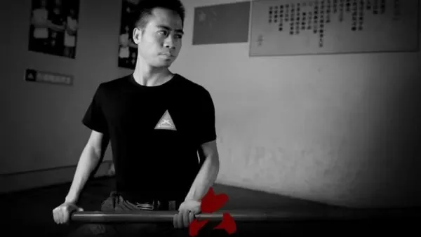 Luk Dim Boon Gwun Wing Chun course cover image with Master Liu demonstrating the six-and-a-half point pole technique.