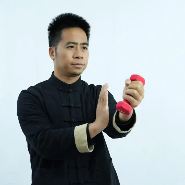 Wing Chun dumbbell used for strength and conditioning in martial arts training.