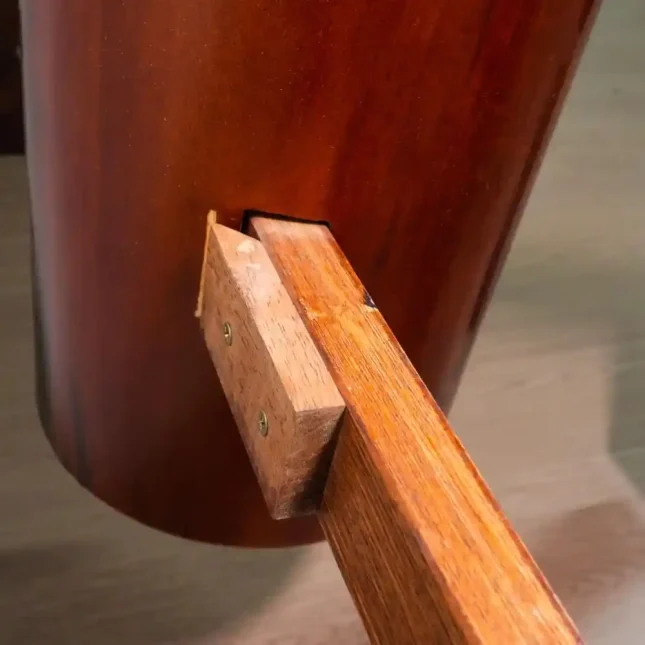 Detail of the base of the Wing Chun Wooden Dummy.