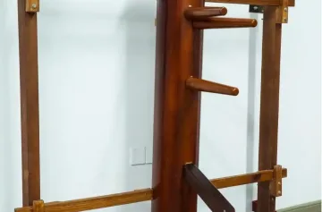 Close-up view of the Wing Chun Wooden Dummy.
